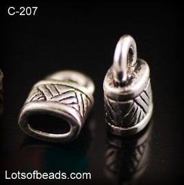 Silver Bali Style Leather Cord End